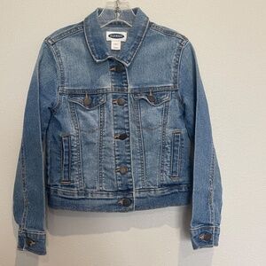 Classic Old Navy Denim Jean Jacket Medium Wash Stretch Size 6-7 NWOT Girls Boys
